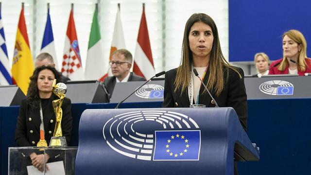 Intervención de Alba Redondo en la Eurocámara. Foto: RFEF.