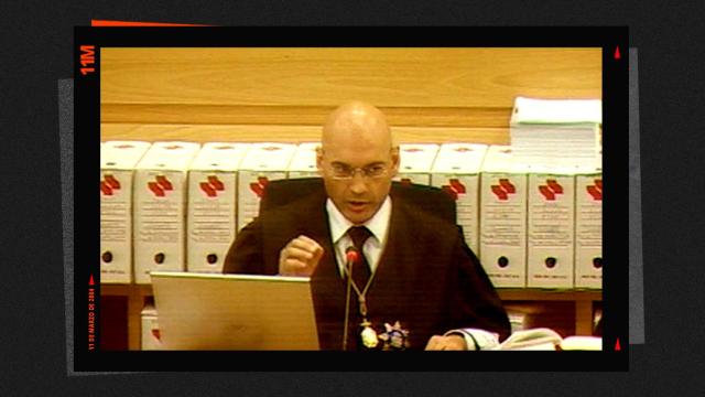 El juez Gómez Bermúdez durante la lectura de la sentencia del 11-M.