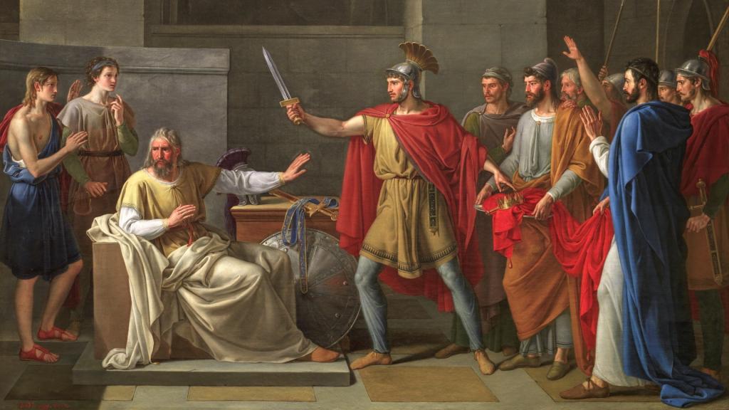 Wamba renunciando a la corona según el pincel de Juan Antonio Ribera y Fernández (1819)