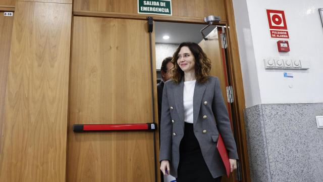 La presidenta de la Comunidad de Madrid, Isabel Díaz Ayuso, tras la reunión del Consejo de Gobierno de la comunidad este miércoles en Leganés