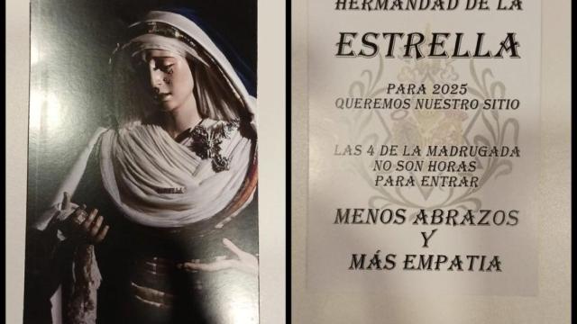 Las estampitas que denuncian la entrada tardía de la Virgen de la Estrella