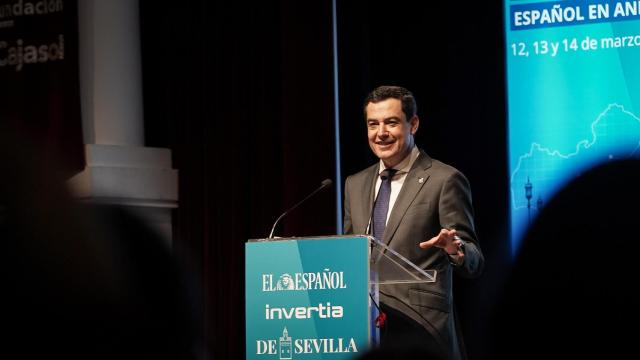 El presidente de la Junta de Andalucía, Juanma Moreno, en el foro económico español.