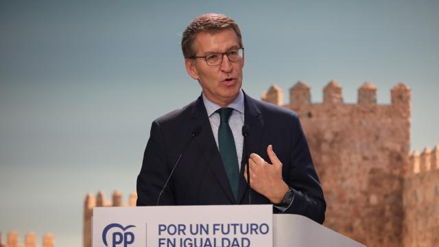 Alberto Núñez Feijóo, este viernes en un acto del PP en Ávila.