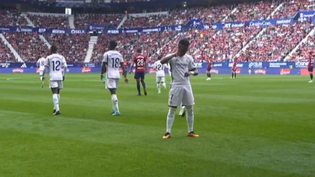 Celebración de Vinicius ante Osasuna