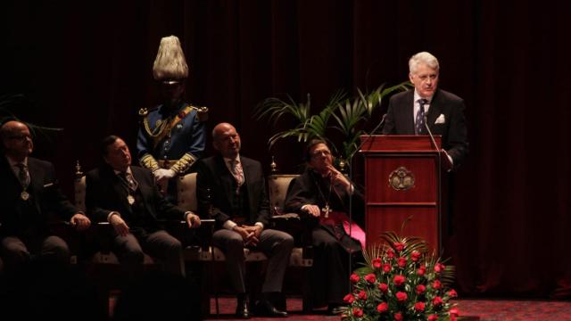 Juan Miguel Vega, pregonero de Sevilla, durante su pregón.