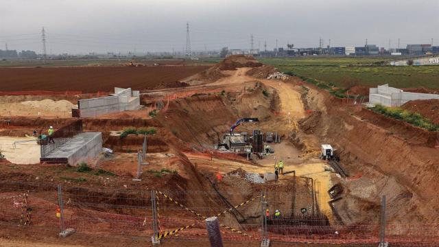 Obras del metro de Sevilla.