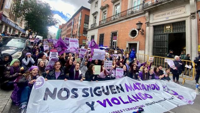 Estudiantes convocadas por el Sindicato Libres y Combativas se manifiestan en Madrid el pasado 8 de marzo.