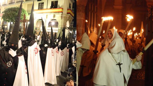Collage de la procesión de la Tercera Caída y de la Buena Muerte