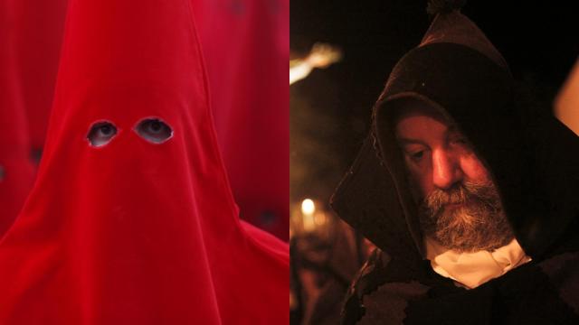 Collage con la procesión del Silencio y las Capas Pardas