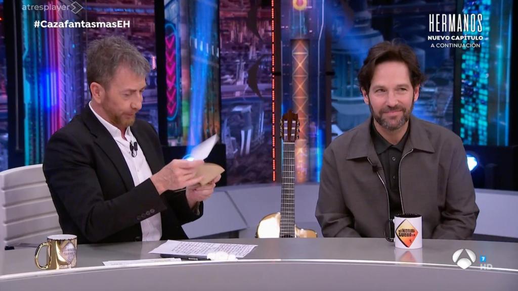 Pablo Motos y Paul Rudd en 'El Hormiguero'.