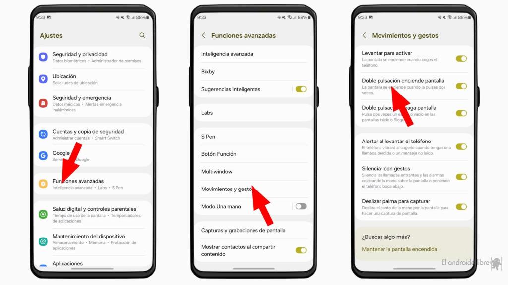 Movimientos y Gestos en One UI