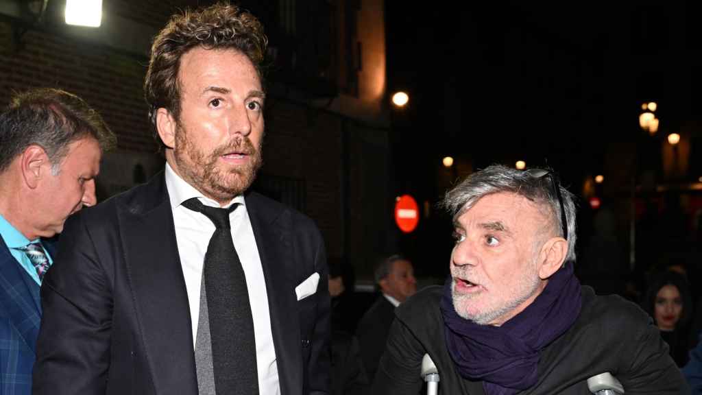 Joaquín Torres y Raúl Prieto, en el funeral de la madre del arquitecto, este 18 de marzo.