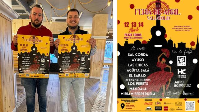 Miguel Ángel y David y un cartel del evento