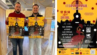 Miguel Ángel y David y un cartel del evento