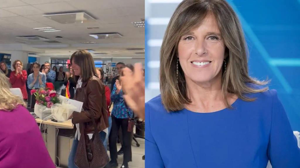 La periodista Ana Blanco en la redacción de RTVE y en 'Telediario'.