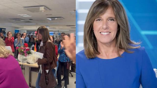 La periodista Ana Blanco en la redacción de RTVE y en 'Telediario'.
