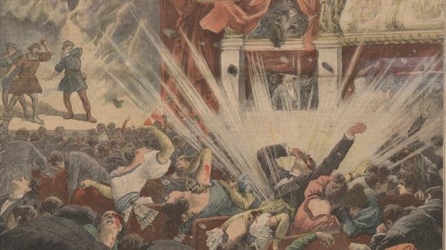 Ilustración del atentado del Liceo de Barcelona en el Petit Journal de París (1893)