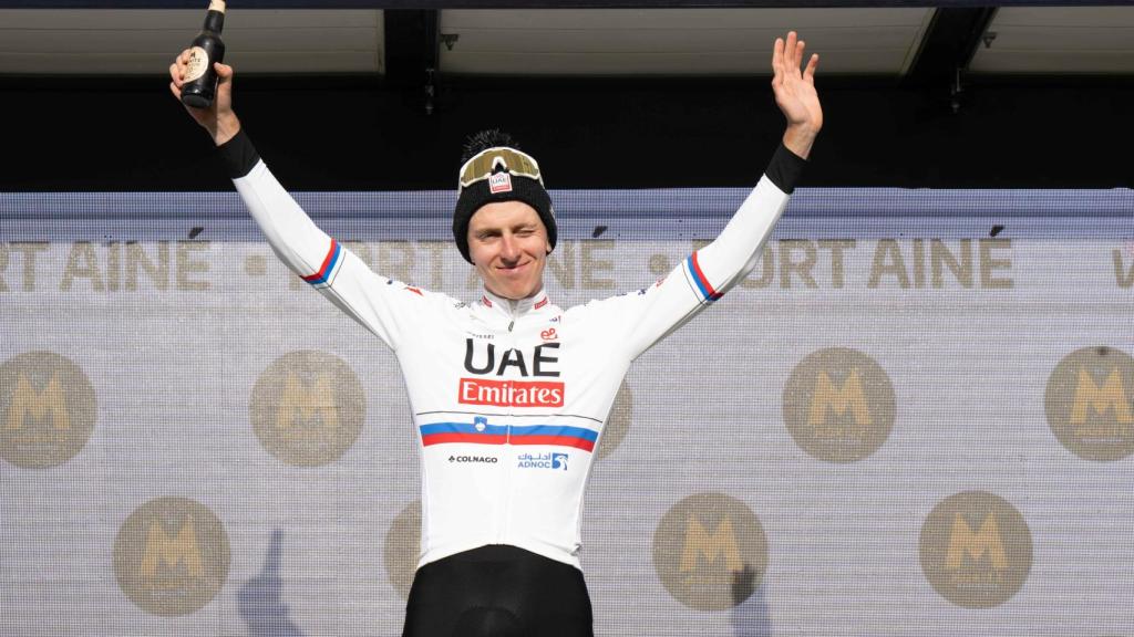 Tadej Pogacar, en el podio de la Volta Catalunya.