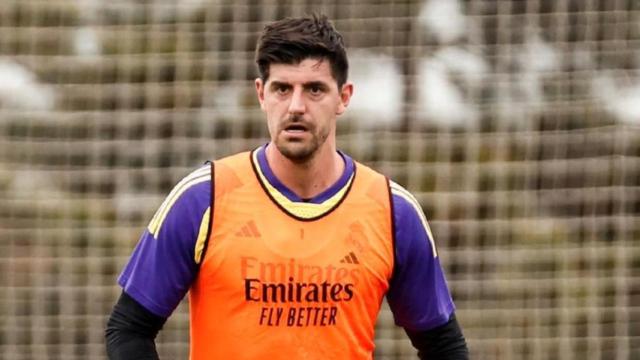 Thibaut Courtois, en un entrenamiento del Real Madrid