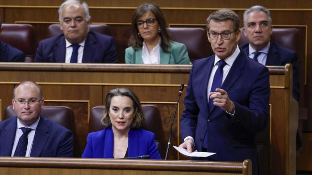 El líder del PP, Alberto Núñez Feijóo, este miércoles en el Congreso.