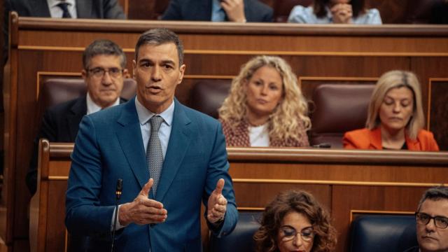El presidente del Gobierno, Pedro Sánchez, este miércoles en la sesión de control en el Congreso.