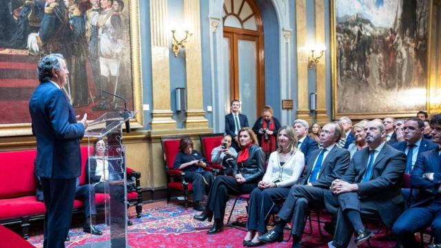 El Niño de la Capea en su intervención tras recibir el trofeo a 'Figura de la Tauromaquia' concedido por la ATP