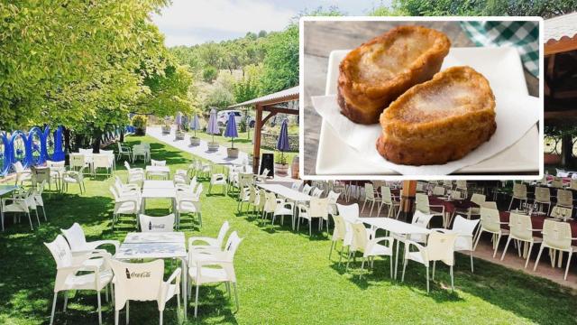 La Terraza del Restaurante Lo Rico de Traspinedo y una torrija