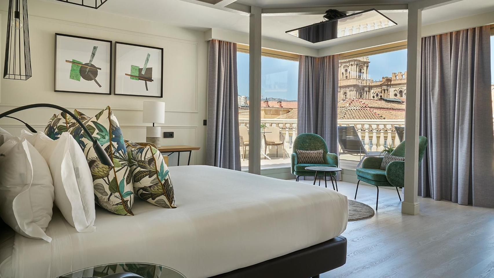 Una habitación de un hotel en Málaga capital.