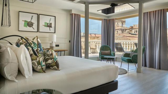 Una habitación de un hotel en Málaga capital.