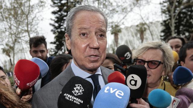 Eduardo Zaplana a su llegada a los juzgados este jueves.