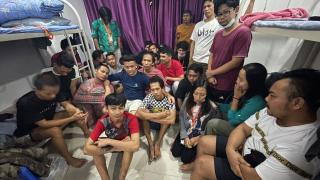 Trabajadores migrantes de Indonesia que sufrieron fraude laboral en Sihanoukville.