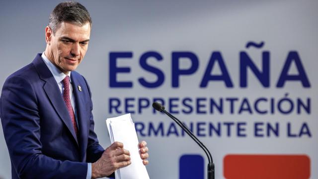 El presidente del Gobierno, Pedro Sánchez, este viernes en Bruselas.