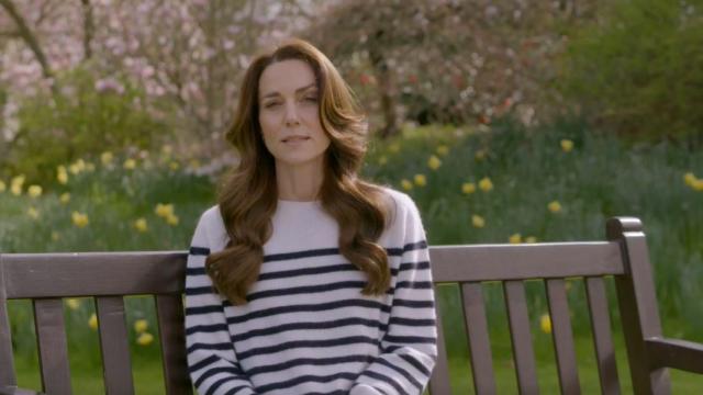 Kate Middleton, durante su anuncio