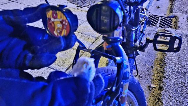 Bicicleta interceptada con una sustancia