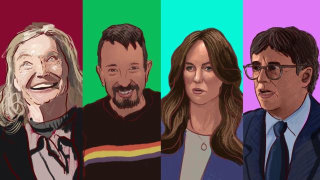 Nuria Espert, Pablo Iglesias, Kate Middleton y Carles Puigdemont.