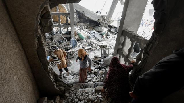 Secuelas del ataque israelí en Rafah, en el sur de la Franja de Gaza.