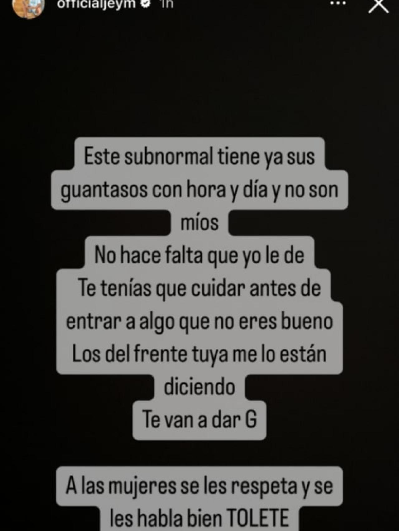 Pantallazo de la historia de Instagram de Jesé Rodríguez que ha borrado.