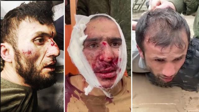 Tres de los presuntos terroristas, tras ser capturados por las fuerzas de seguridad rusas