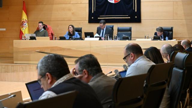 La consejera de Movilidad y Transformación Digital, María González Corral, durante su comparecencia para presentar sus presupuestos.