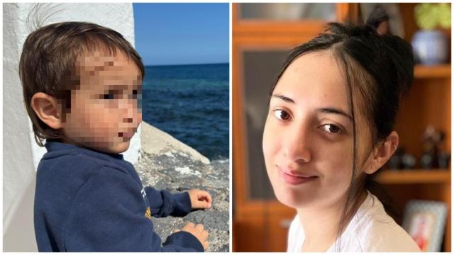 El pequeño Sebastián, en la foto del Centro Nacional de Desaparecidos, y su madre, Mariel.