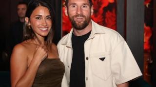 Leo Messi y su mujer Antonela en Miami.