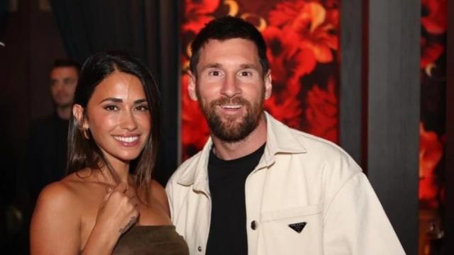 Leo Messi y su mujer Antonela en Miami.