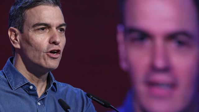 Pedro Sánchez en un acto de partido