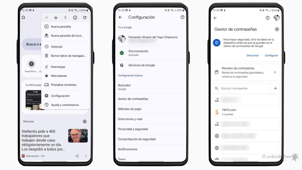 Contraseñas en Chrome