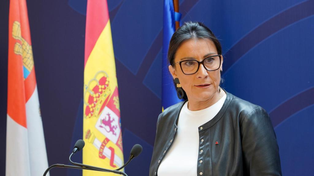 La secretaria de Organización del PSCyL, Ana Sánchez, en una rueda de prensa