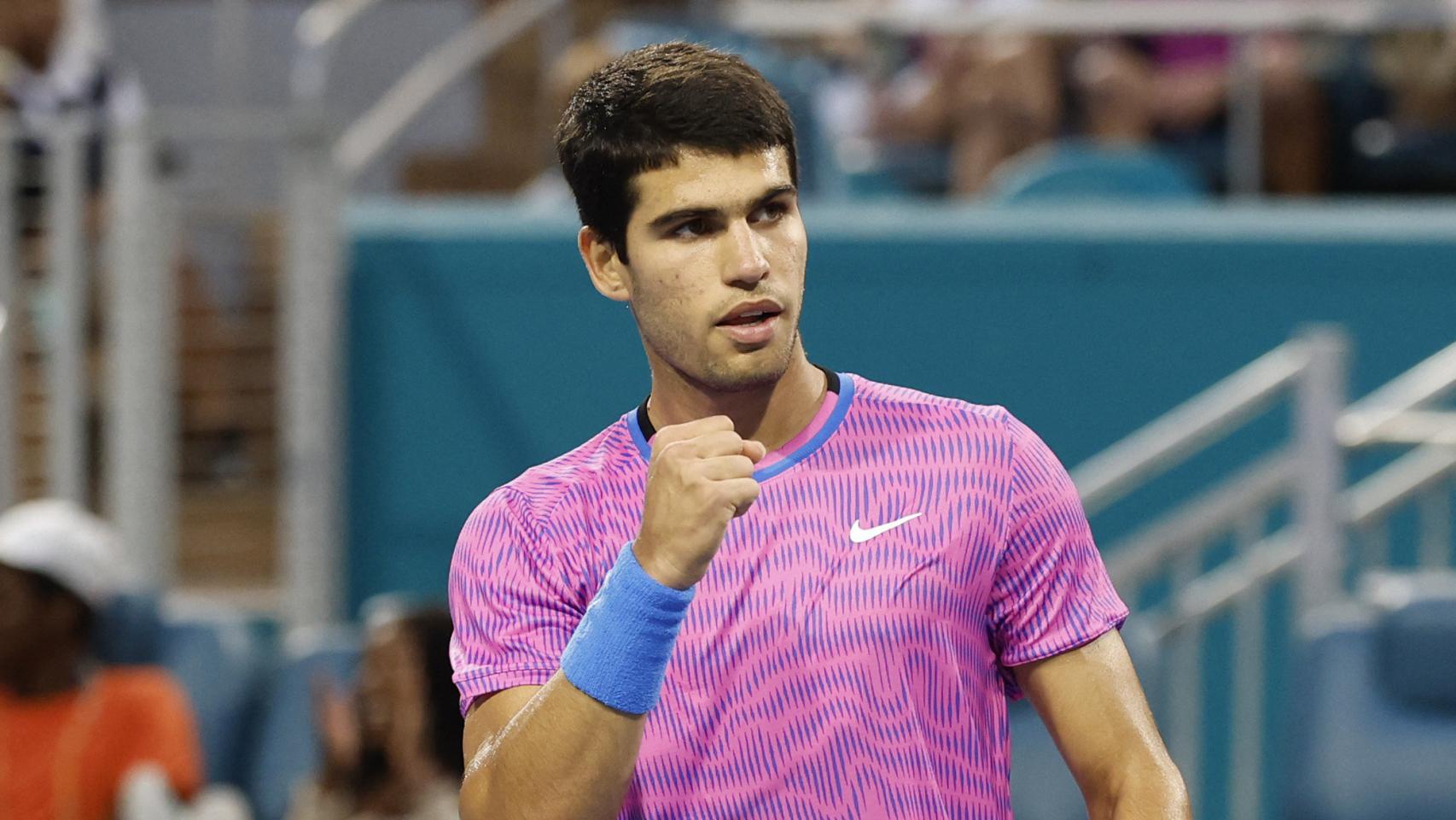 Carlos Alcaraz, en el Masters 1.000 de Miami 2024