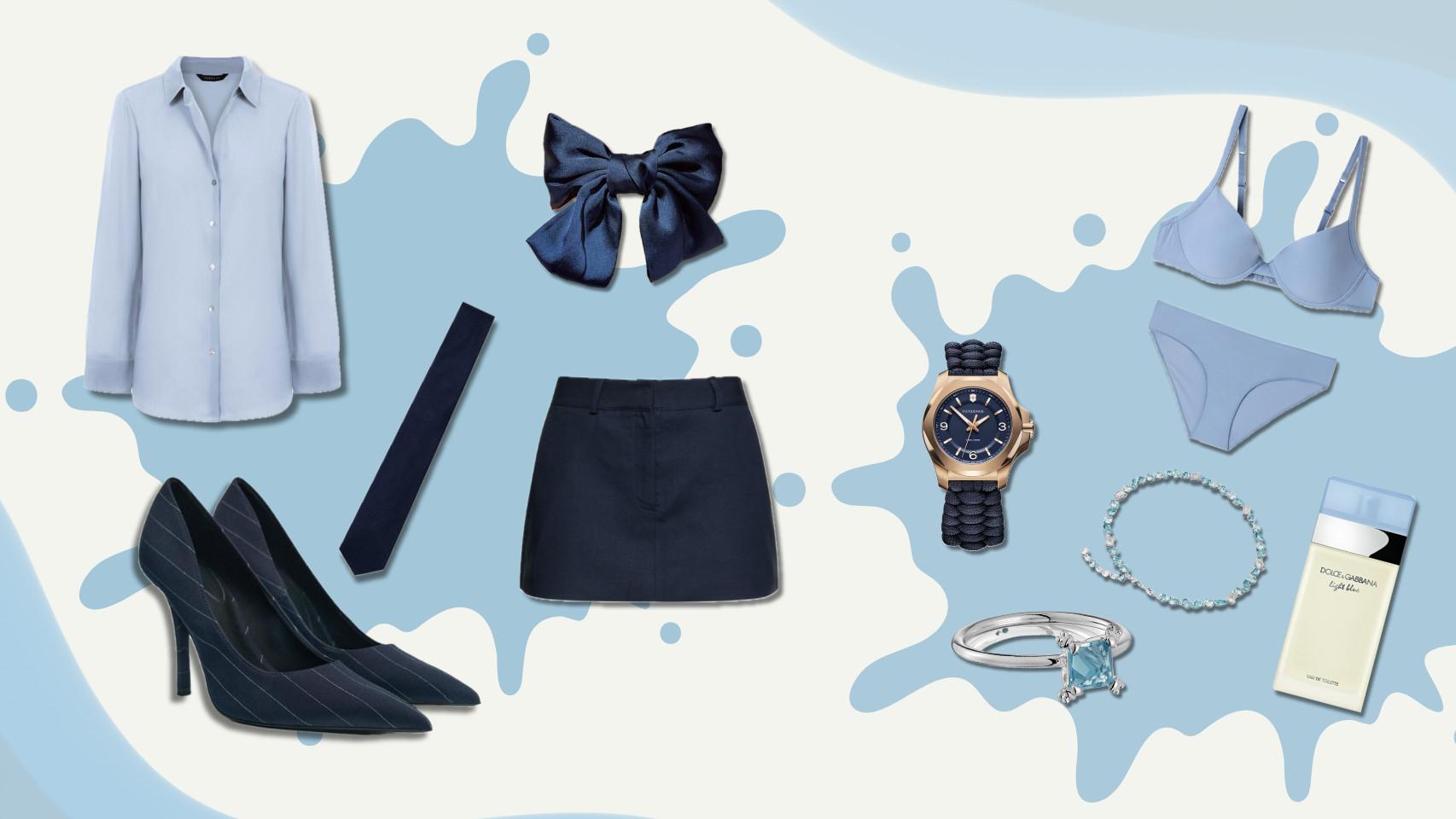 Selección de Magas para un total look y accesorios en azul.