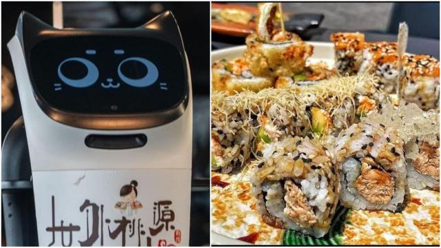 Robot de Sushi Utopía y sushi de Umi Sushi.