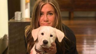 Jennifer Aniston, con una de sus mascotas.