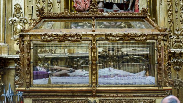 Santo Entierro del Cristo de los Gascones, del barrio de San Justo, en la catedral de Segovia en 2022